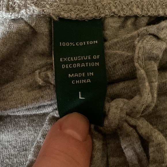 RALPH LAUREN Cotton Light Grey Long Sleeve Pajamas Woman Set Size US L - Picture 10 of 10